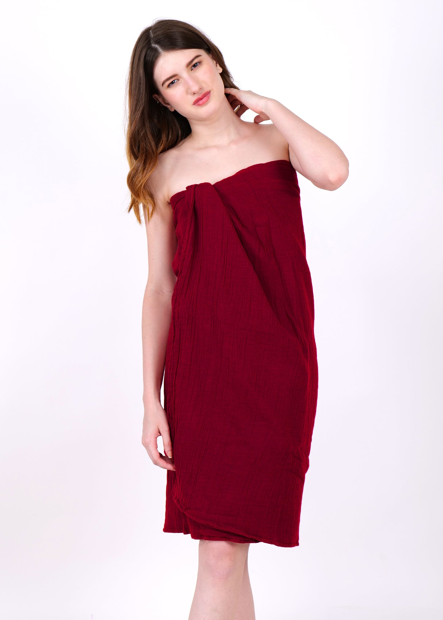 muslin bath towel maroon
