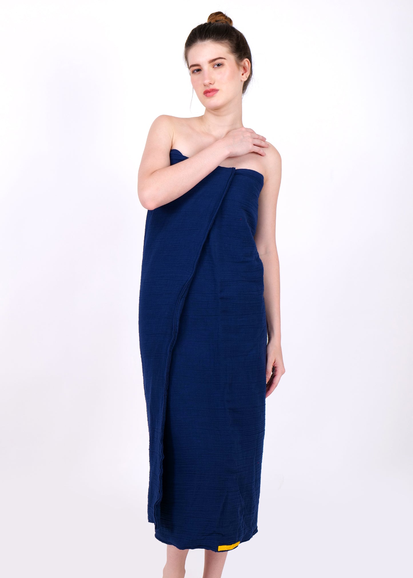 big size muslin bath sheet navy blue