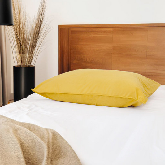 velvet soft yellow pillow covers set of 2