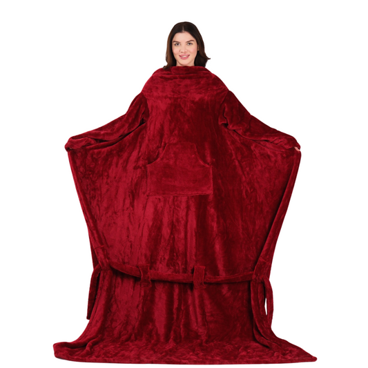 all weather wearable blanket maroon