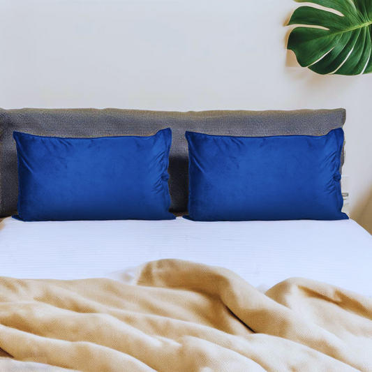 velvet navy blue pillow covers set of 2