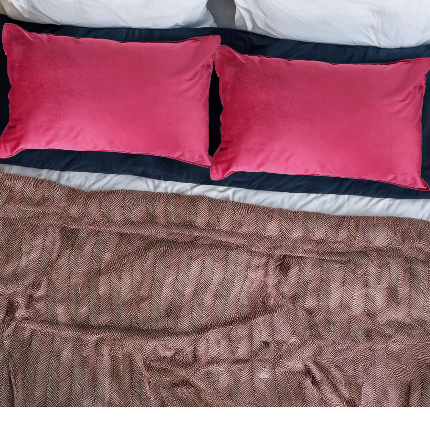 velvet pink pillow covers set of 2