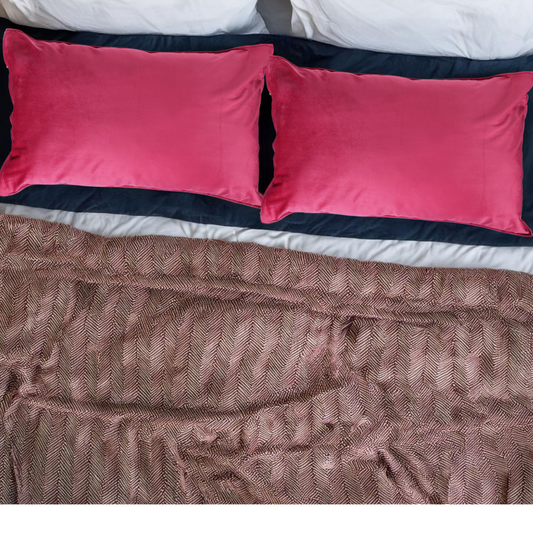 velvet pink pillow covers set of 2