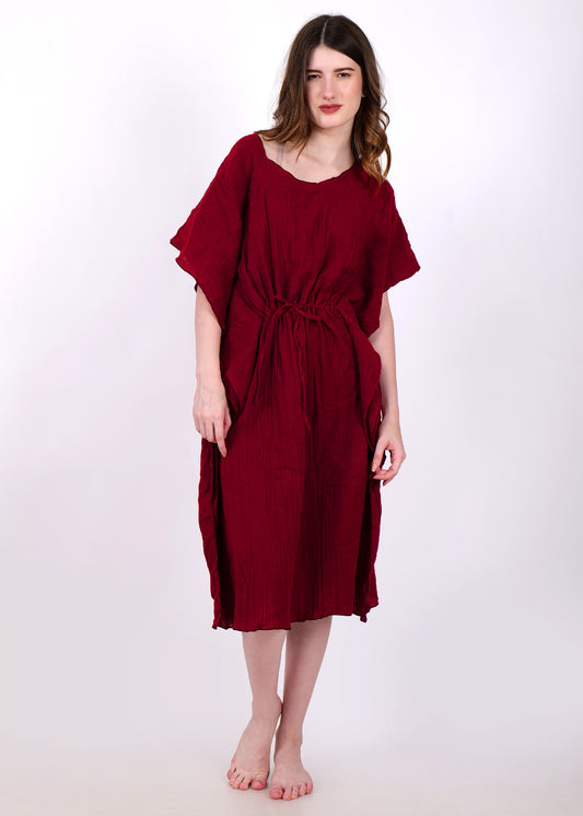 maroon kaftan night suit