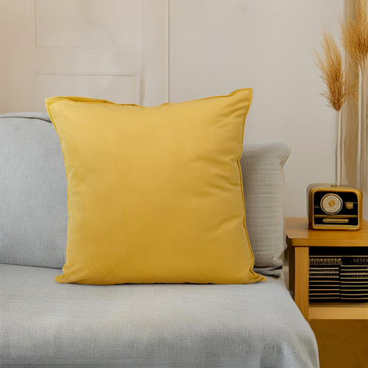 velvet royal yellow cushion covers set of 2