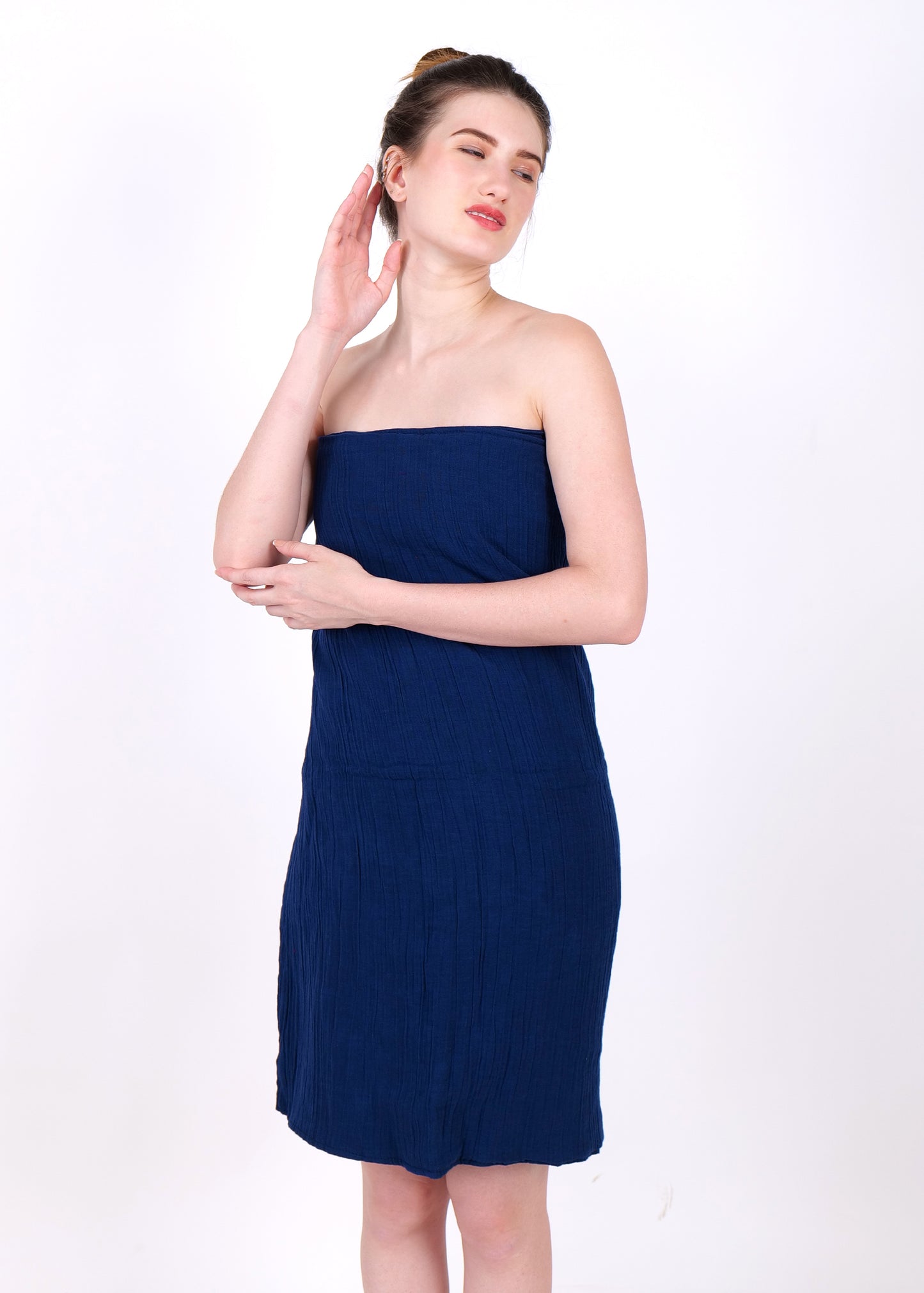 muslin bath towel Navy blue