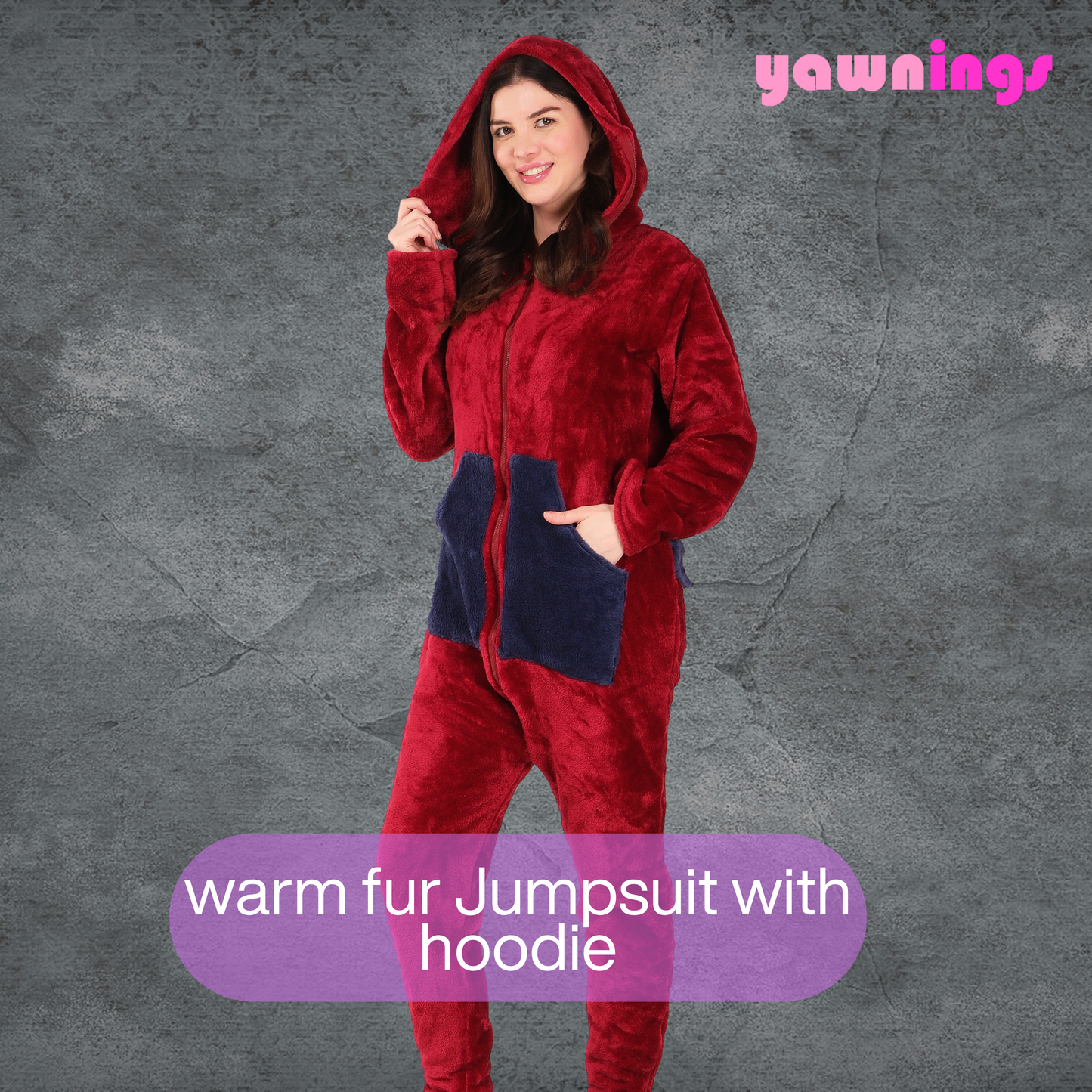 warm fur jumpsuit