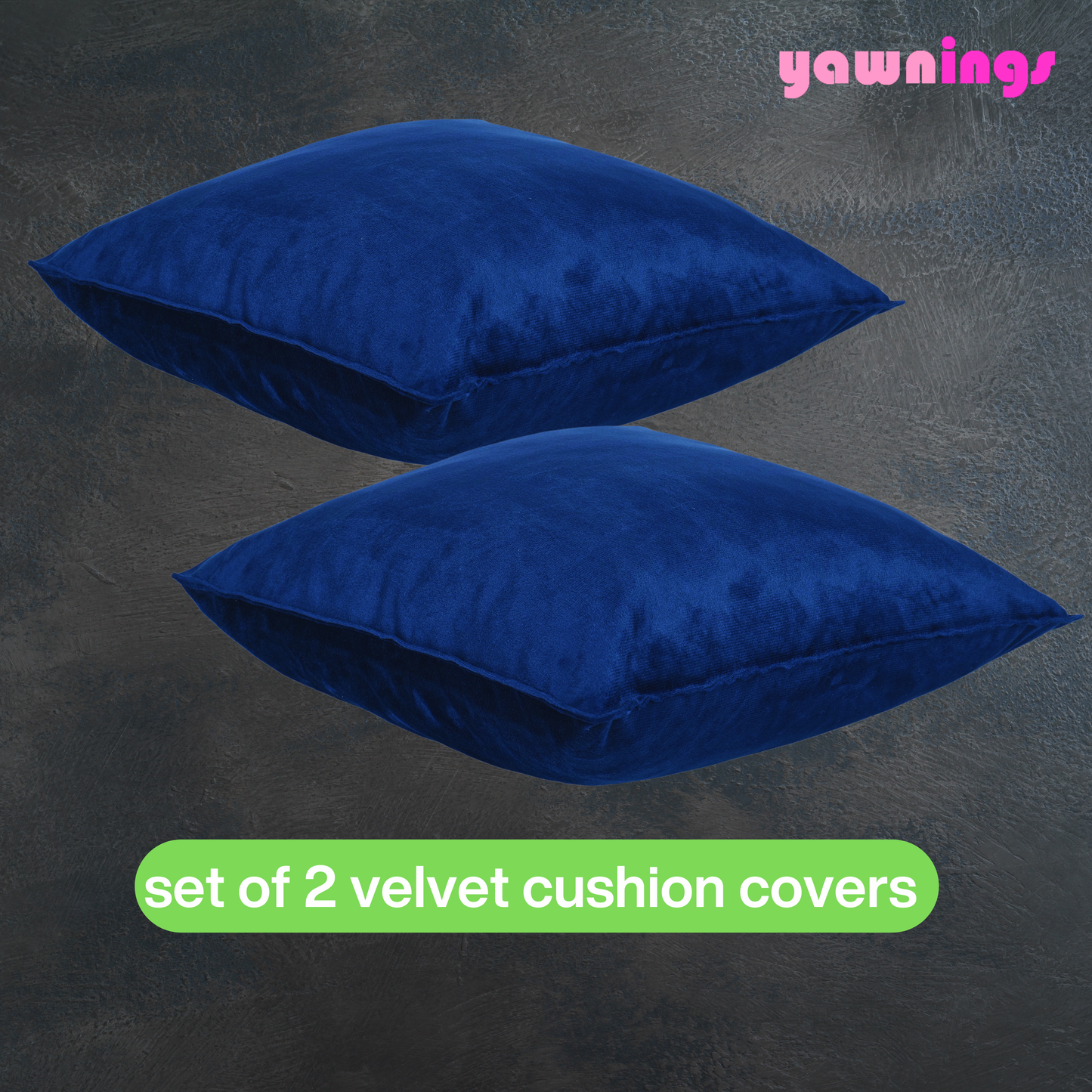 velvet navy blue cushion covers set of 2