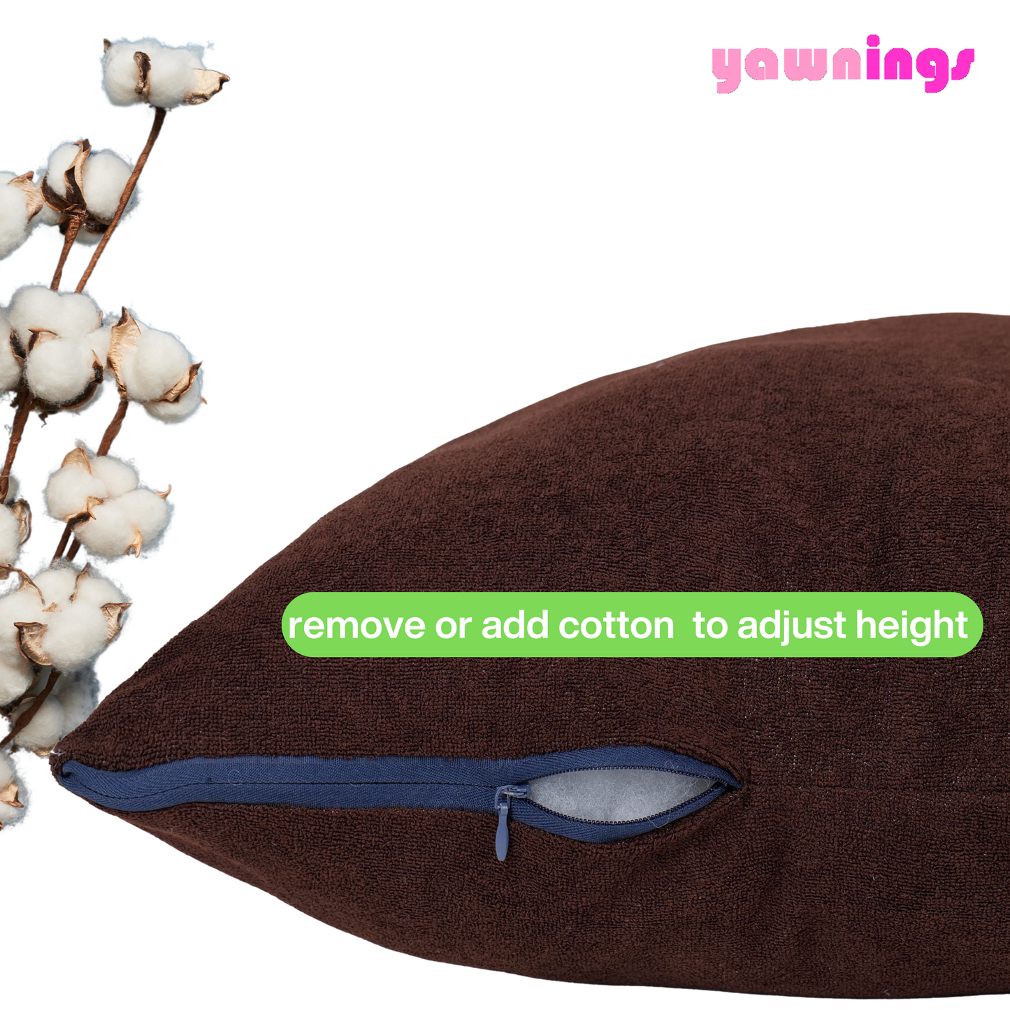 height adjustable waterproof pillows set of 4 coffee color