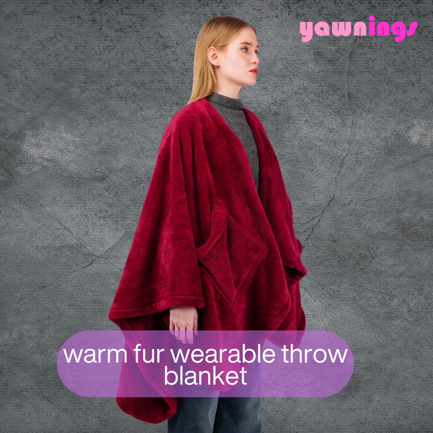 wearable throw maroon