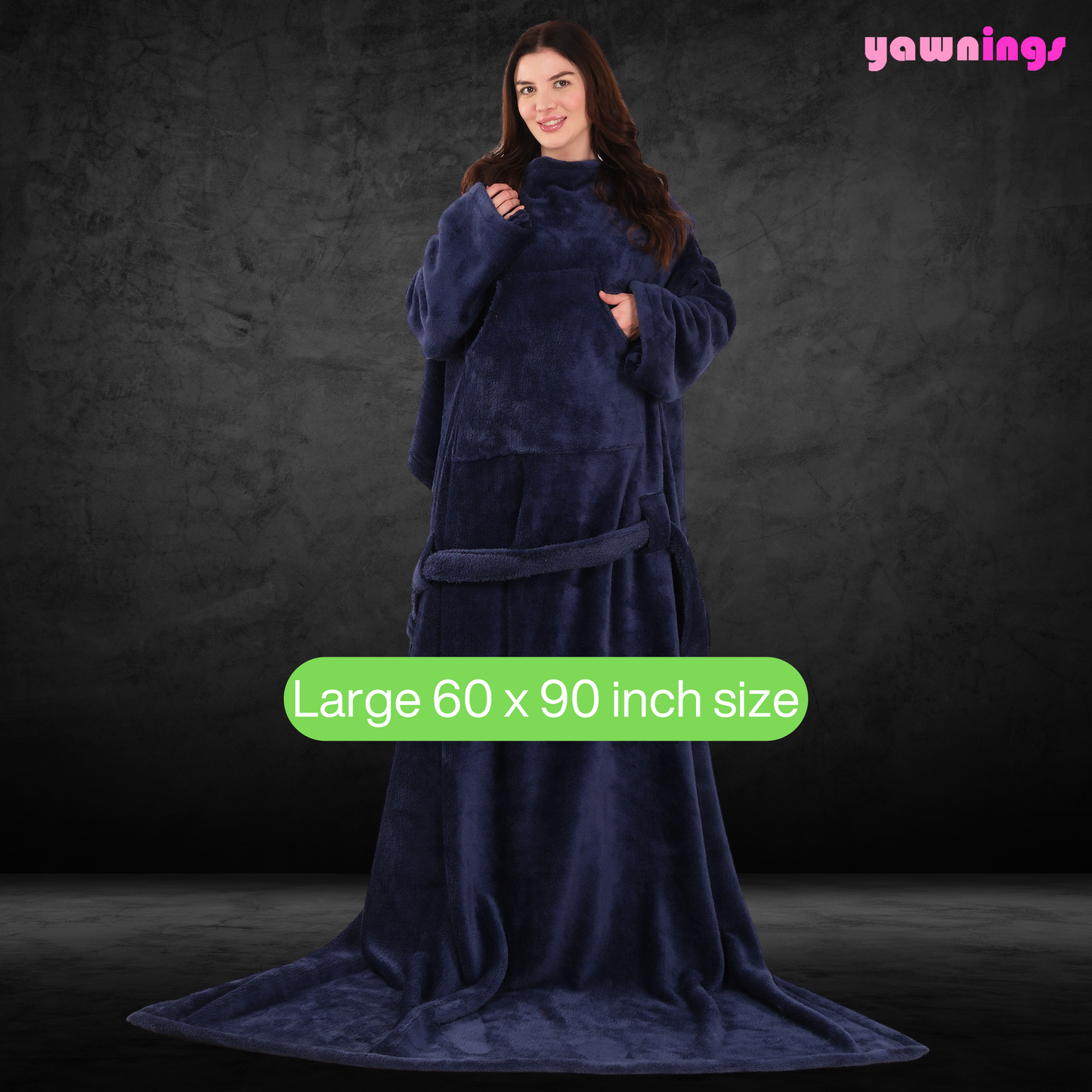 all weather wearable blanket navy blue