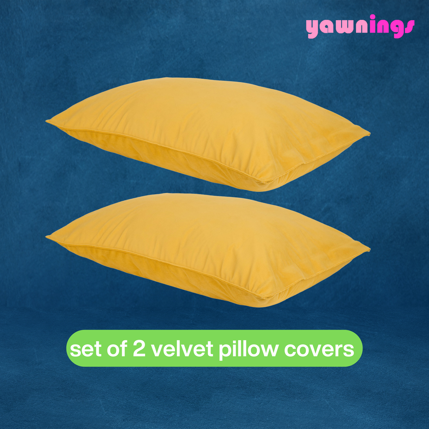 velvet soft yellow pillow covers set of 2