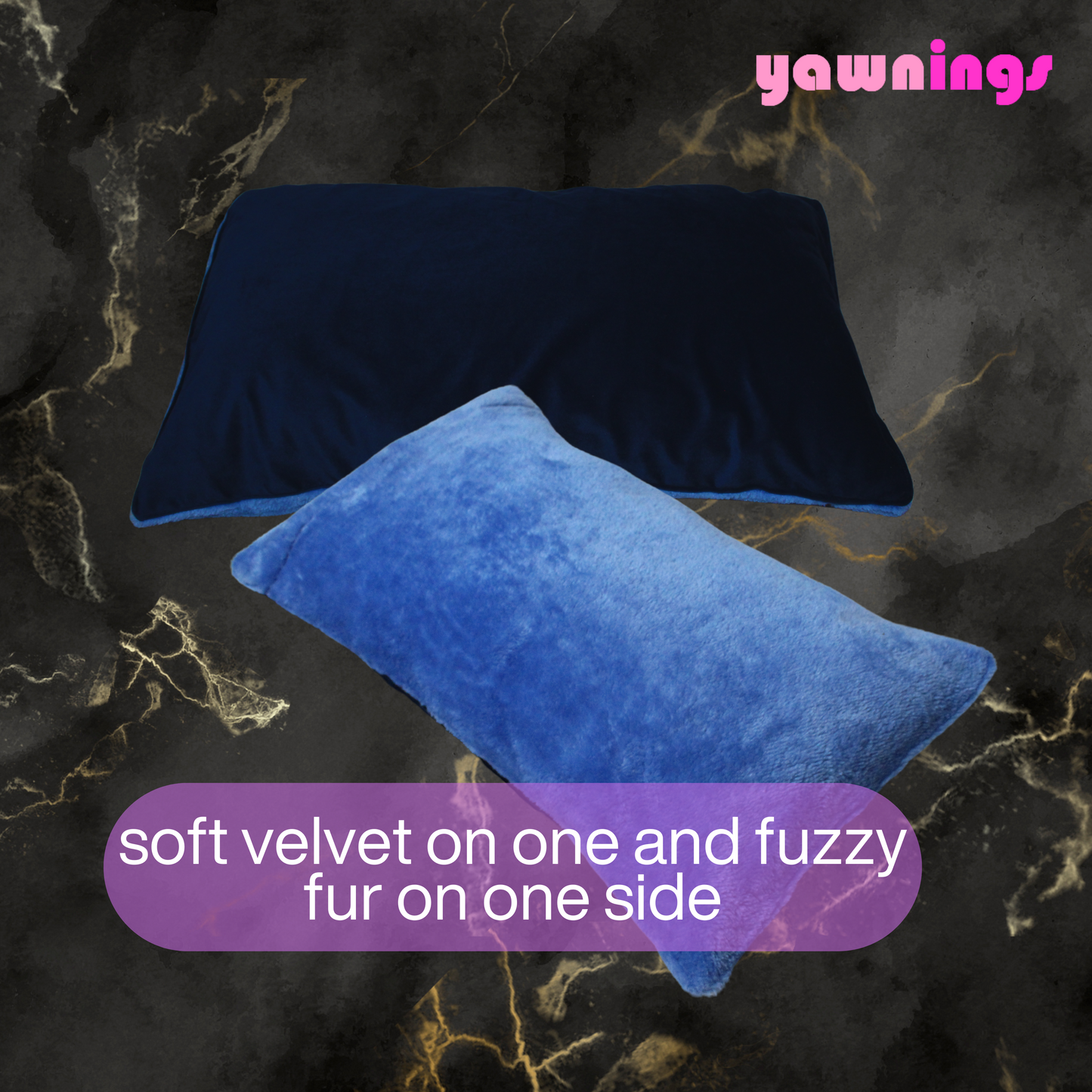all weather AC velvet fur pillow cover set of 2, blue on blue