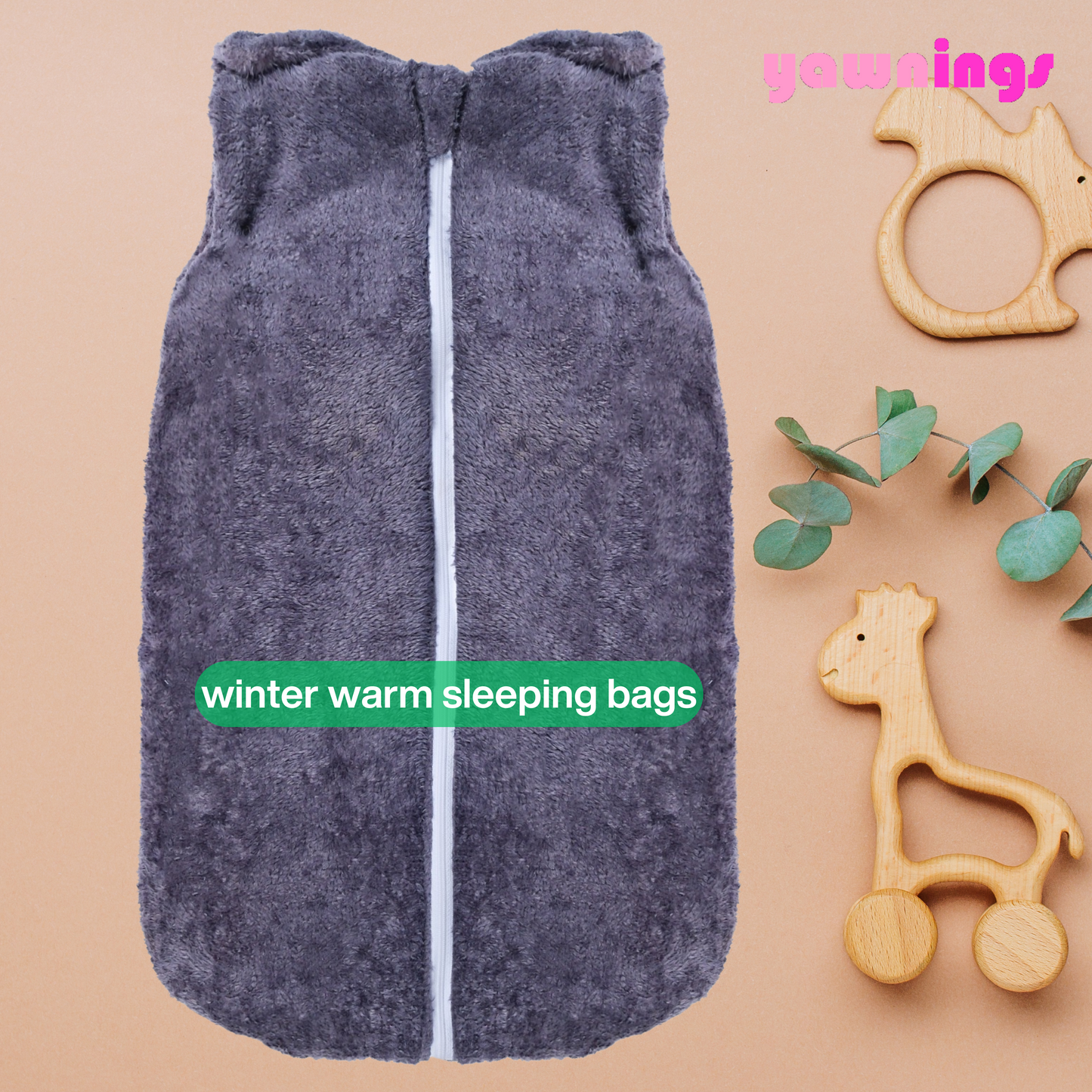 warm fur baby sleeping bag/swaddle TOG 3.5
