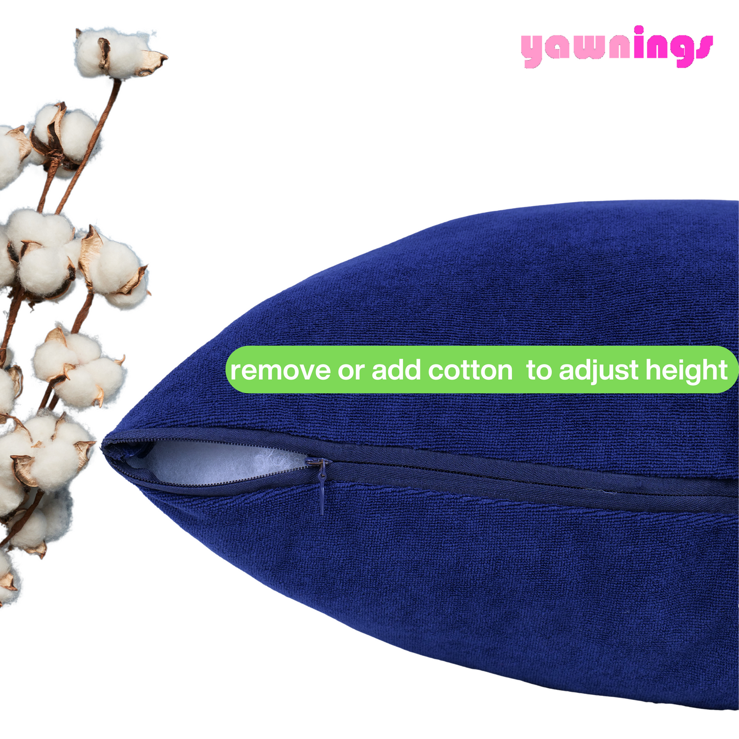 height adjustable waterproof pillows set of 2 navy blue