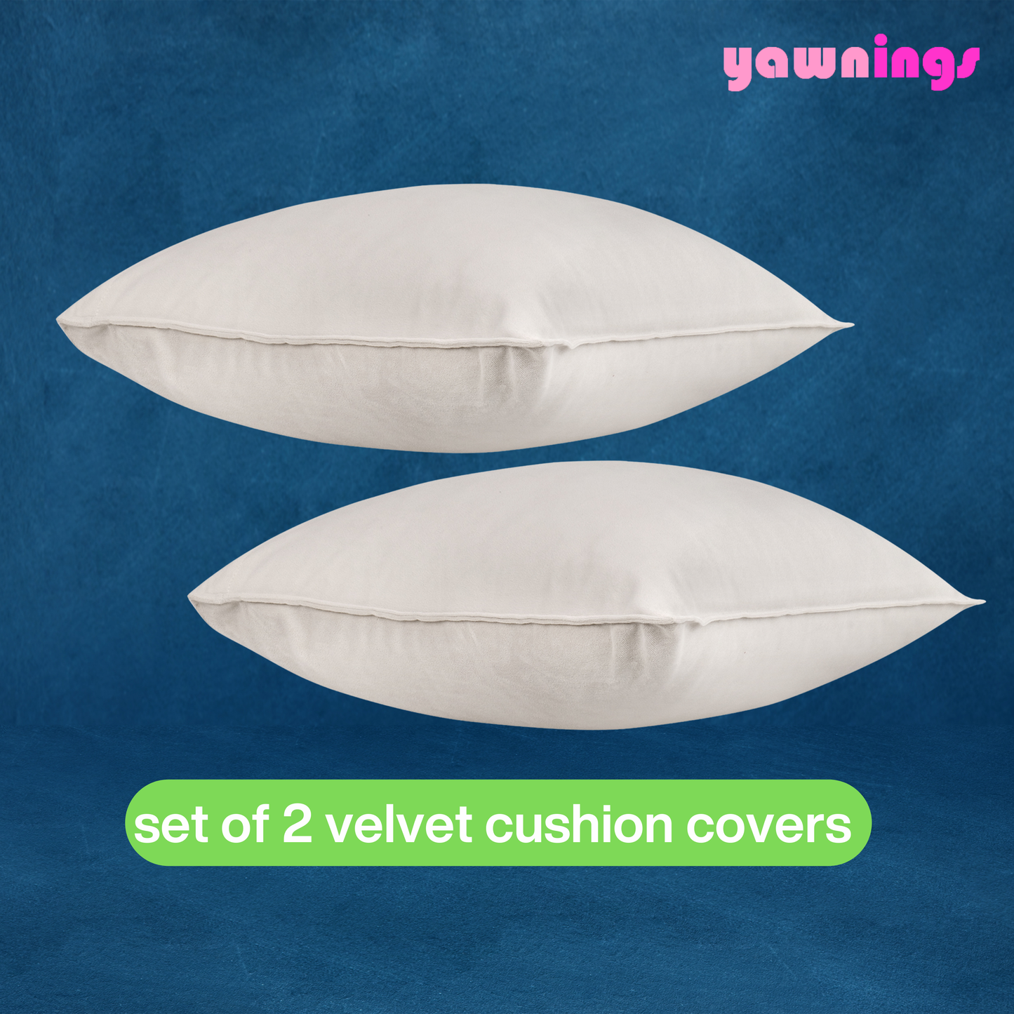 velvet ivory white cushion covers set of 2
