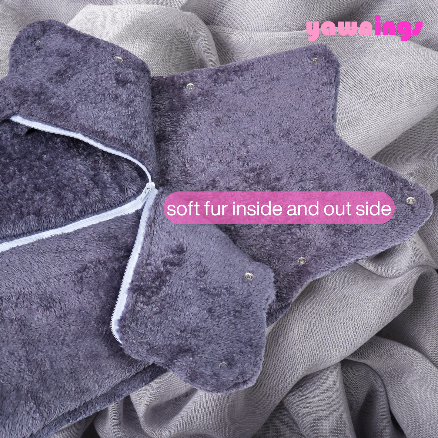 warm fur baby sleeping bag/swaddle TOG 3.5
