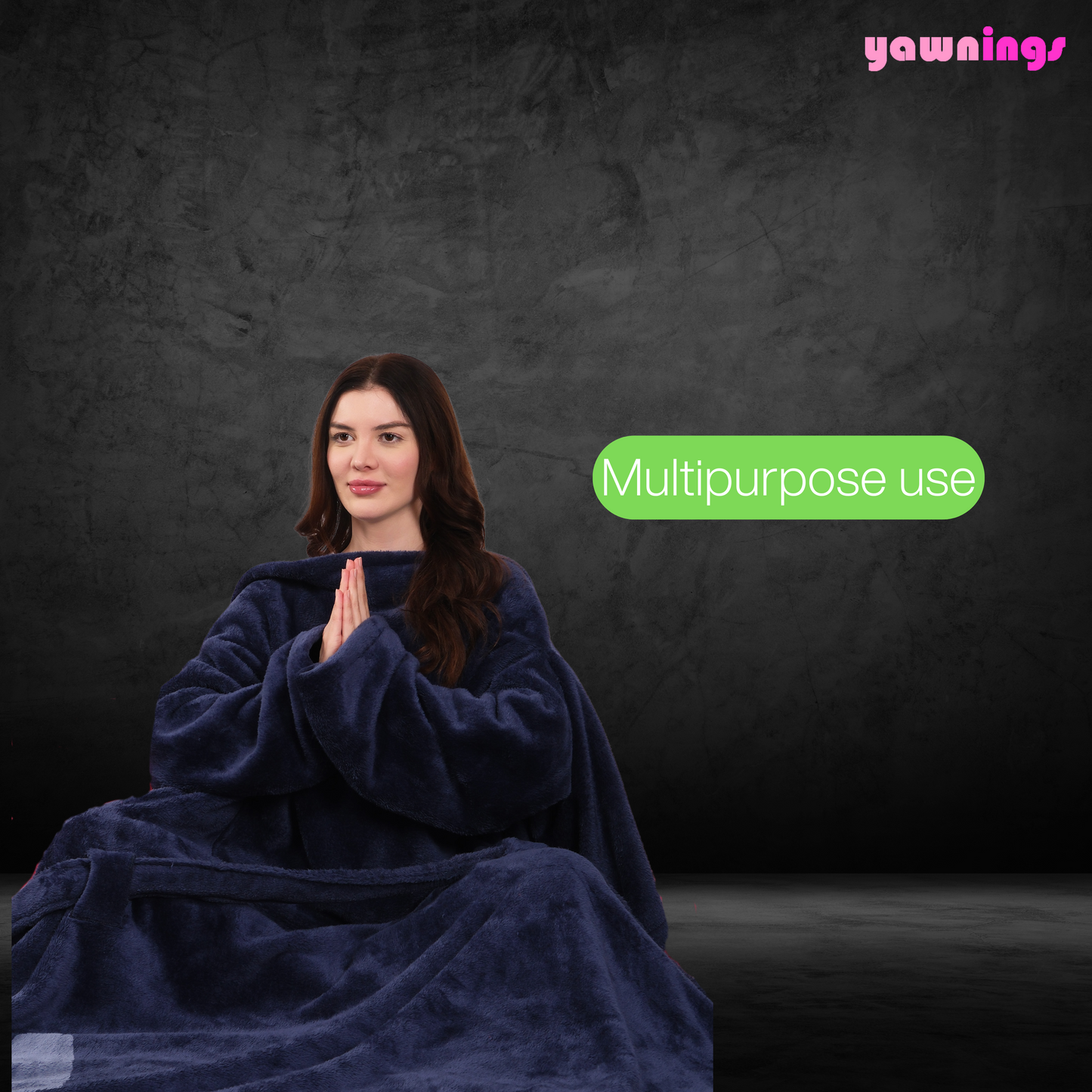 all weather wearable blanket navy blue