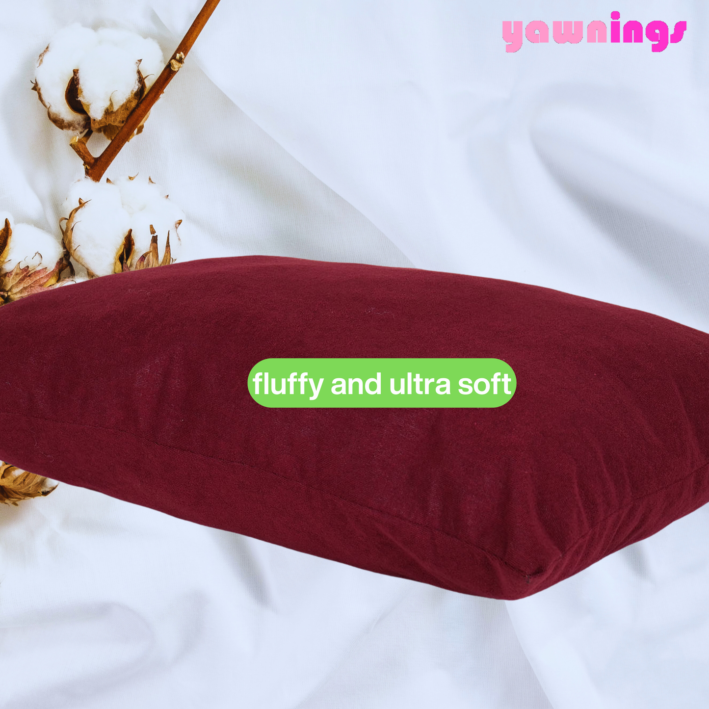 height adjustable waterproof pillows set of 2 maroon