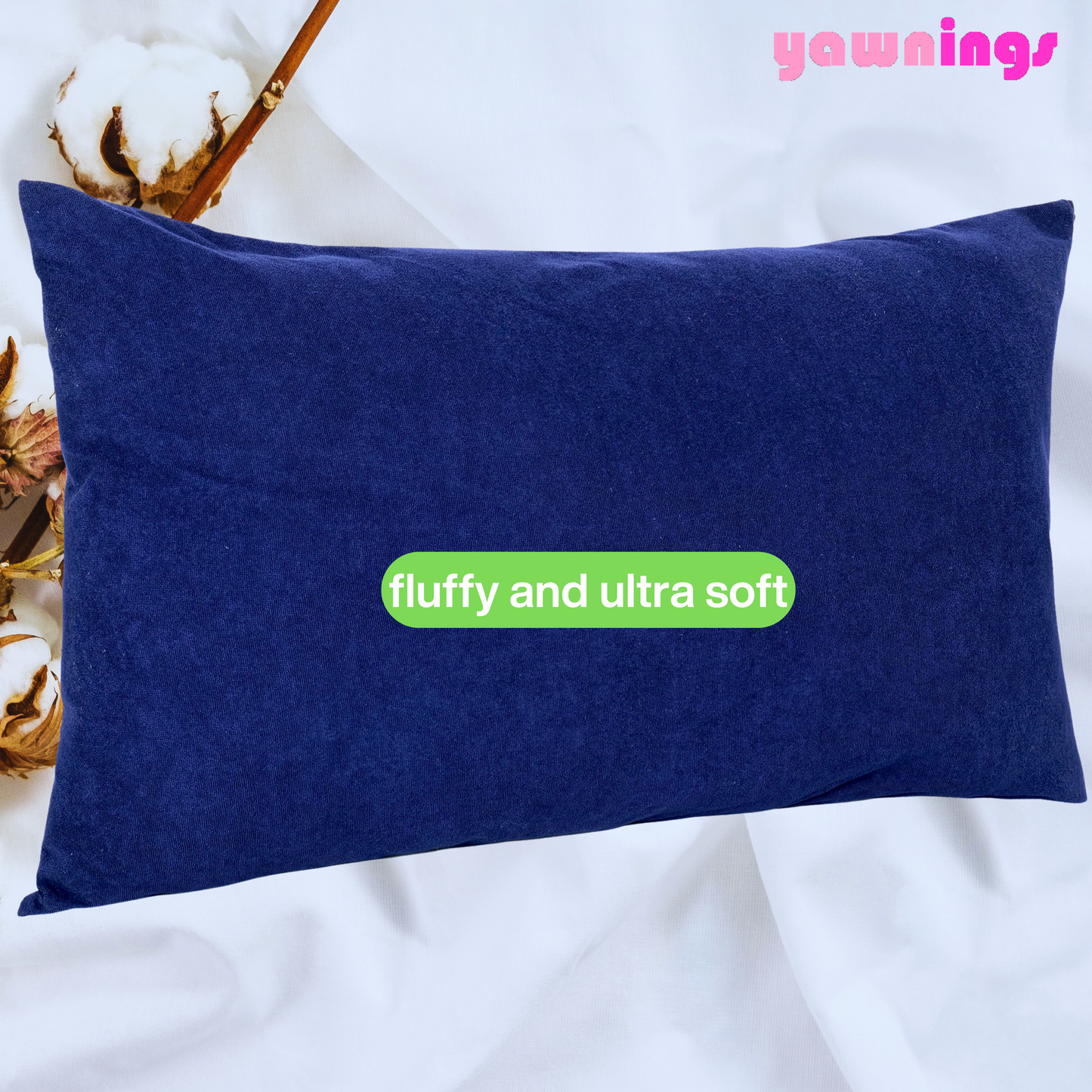 height adjustable waterproof pillows set of 2 navy blue