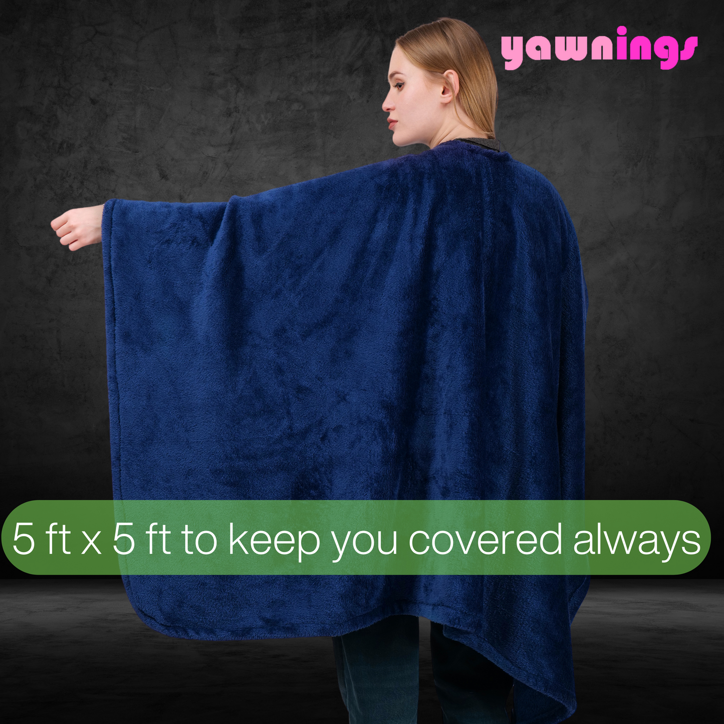 wearable throw navy blue