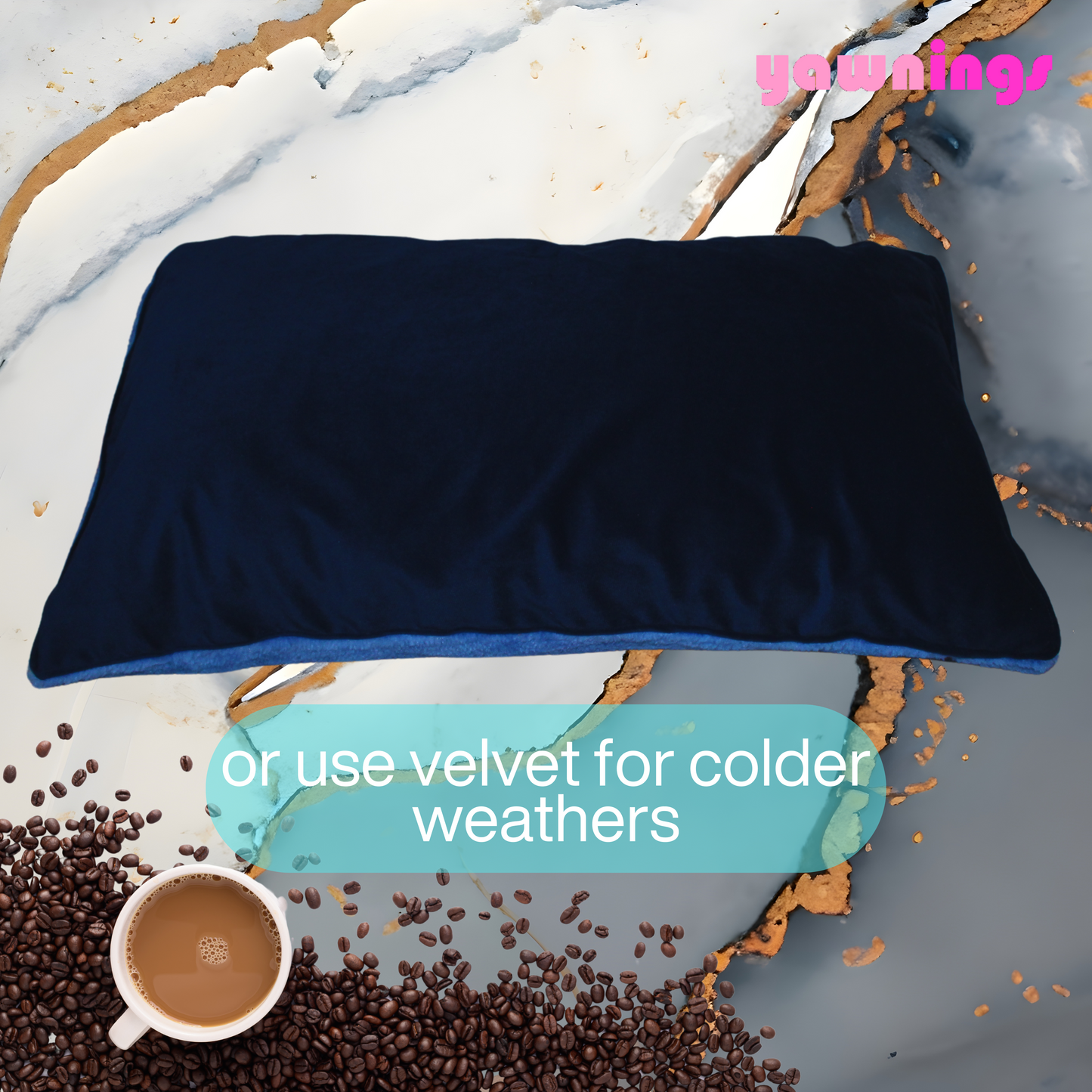 all weather AC velvet fur pillow cover set of 2, blue on blue