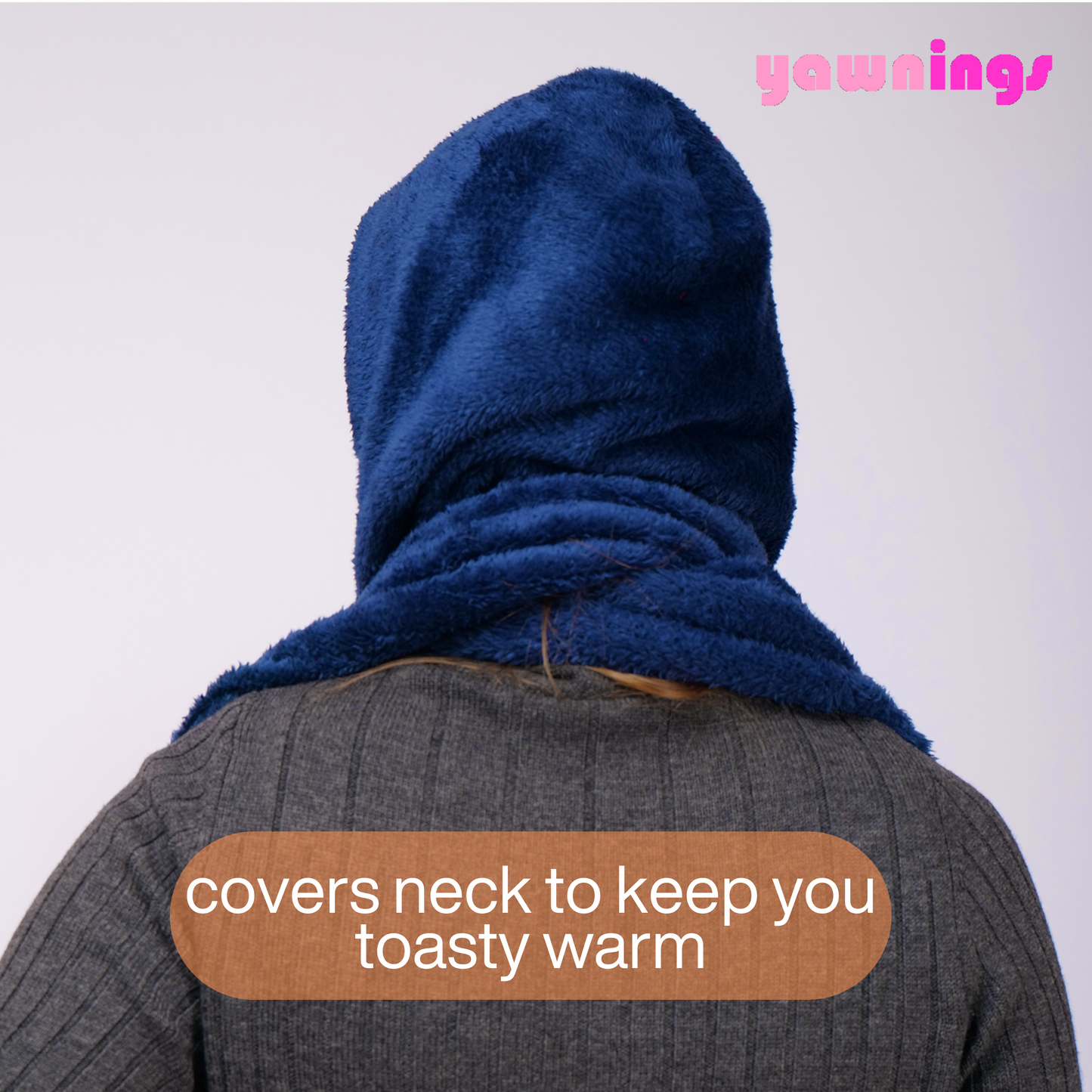 scarf hoodie navy blue