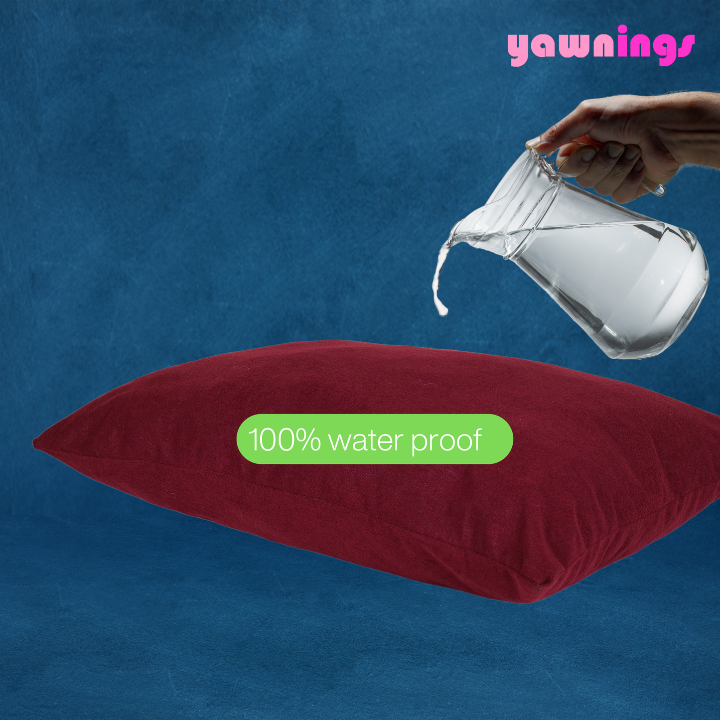 height adjustable waterproof pillows set of 2 maroon