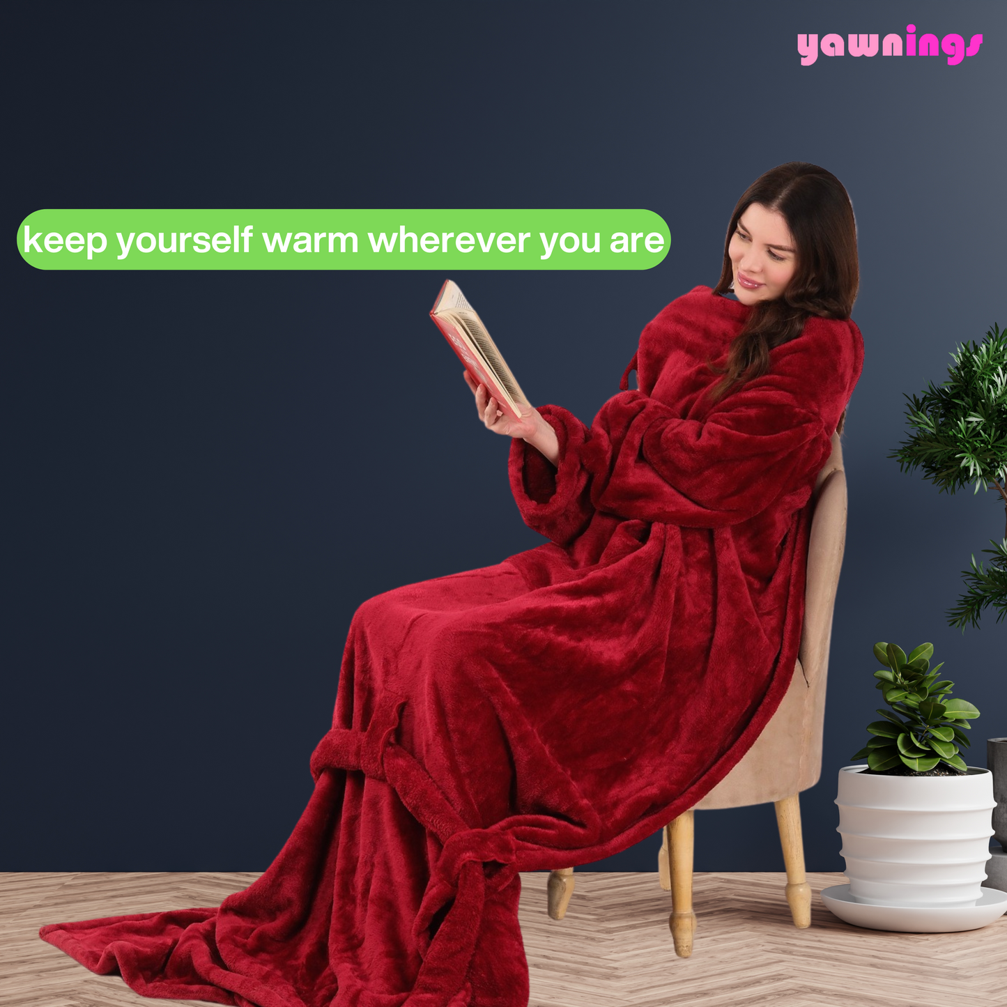 all weather wearable blanket maroon