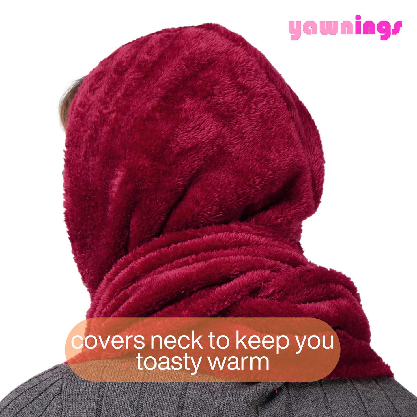 scarf hoodie maroon