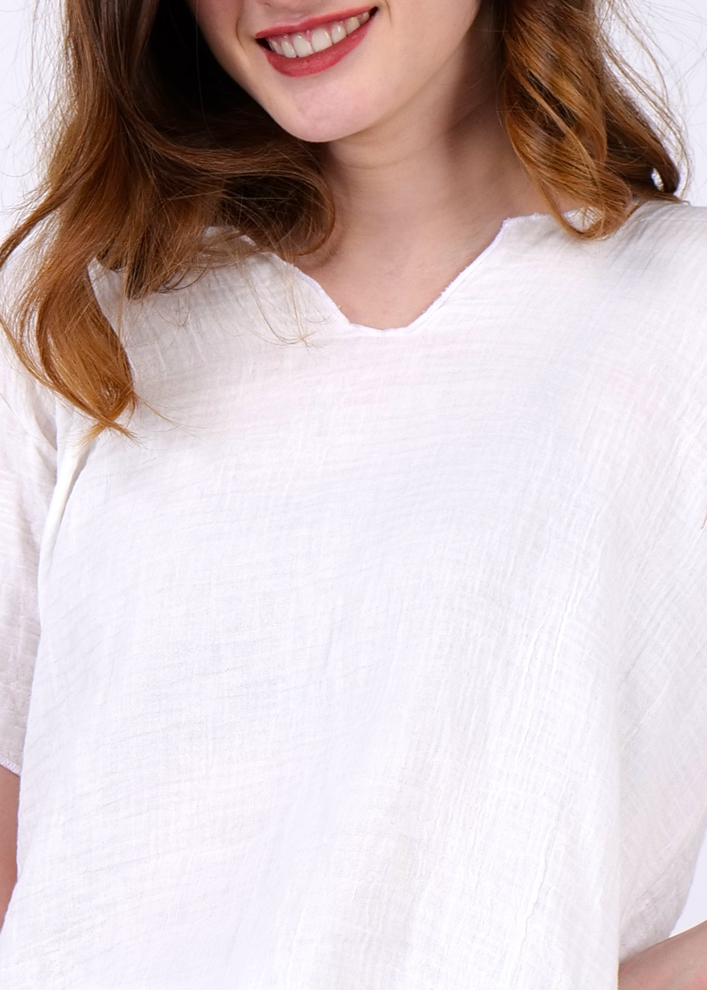 muslin top and shorts night suit white