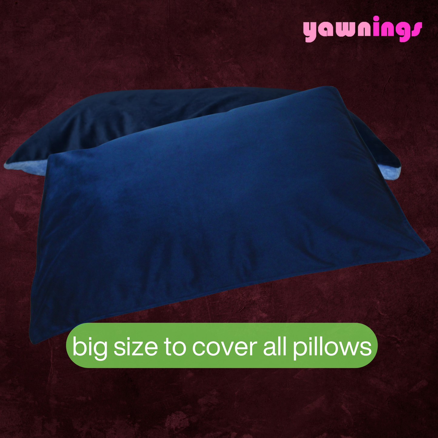 all weather AC velvet fur pillow cover set of 2, blue on blue