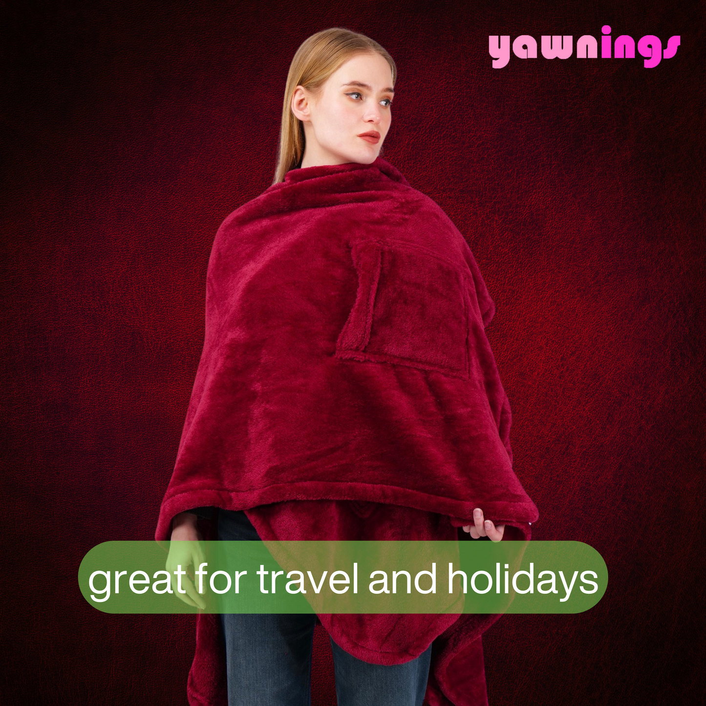 wearable throw maroon
