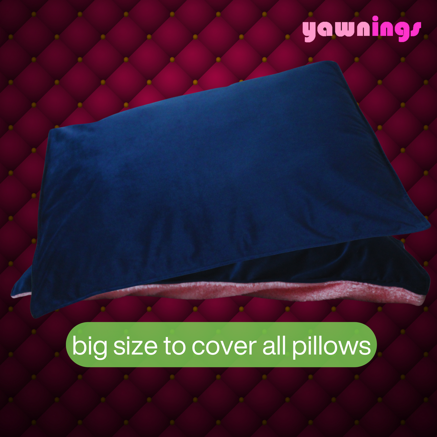 all weather AC velvet fur pillow cover set of 2, blue on pink