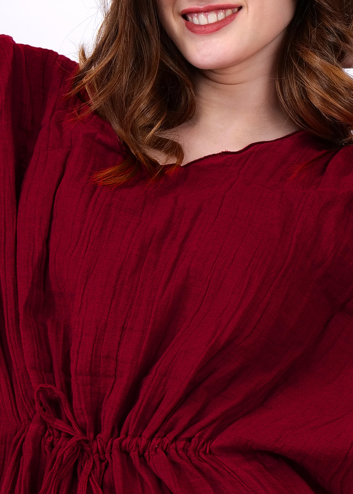 maroon kaftan night suit