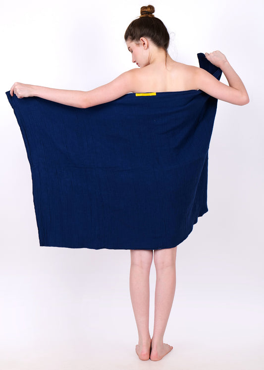 muslin bath towel Navy blue