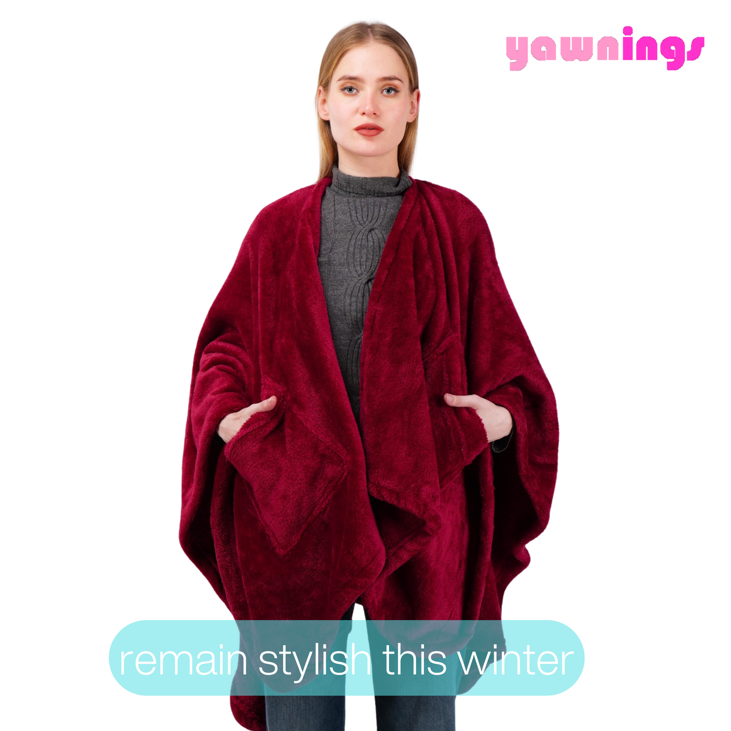 wearable throw maroon