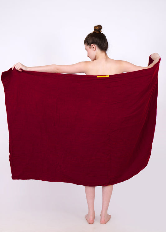 big size muslin bath sheet maroon