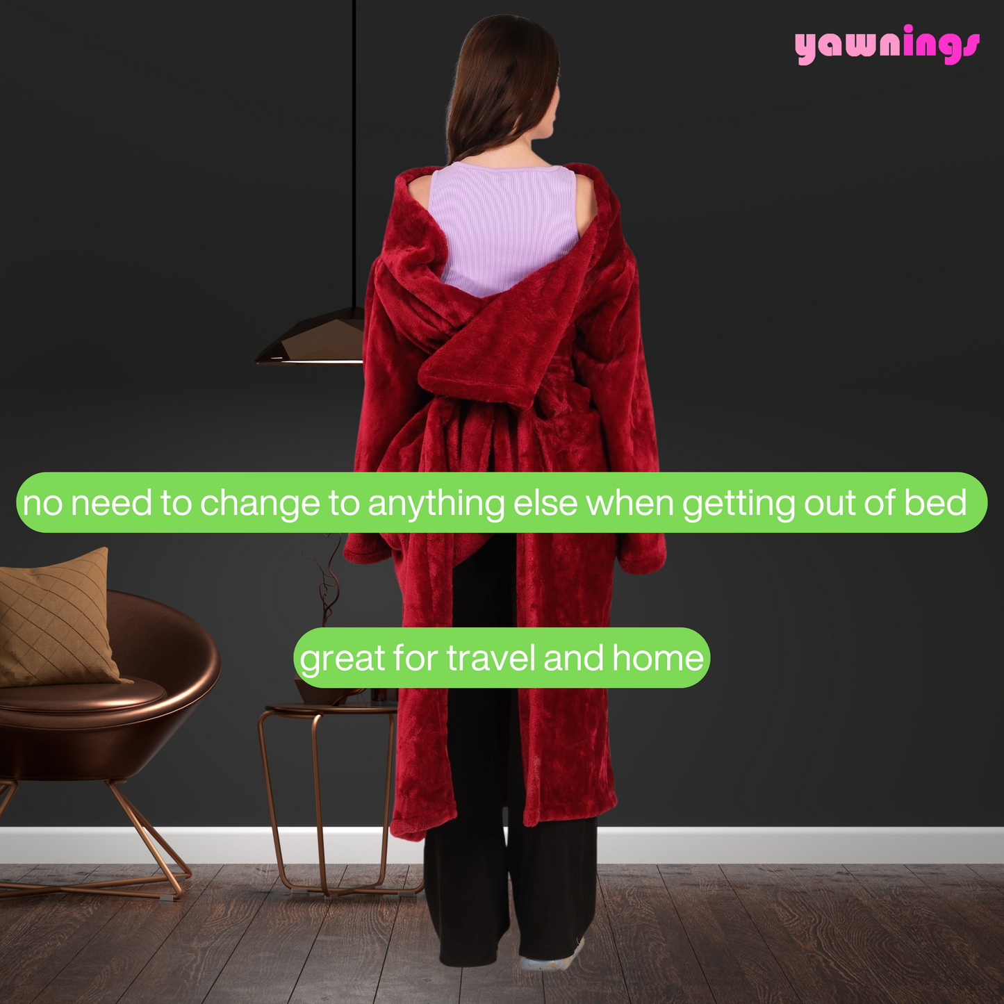 all weather wearable blanket maroon