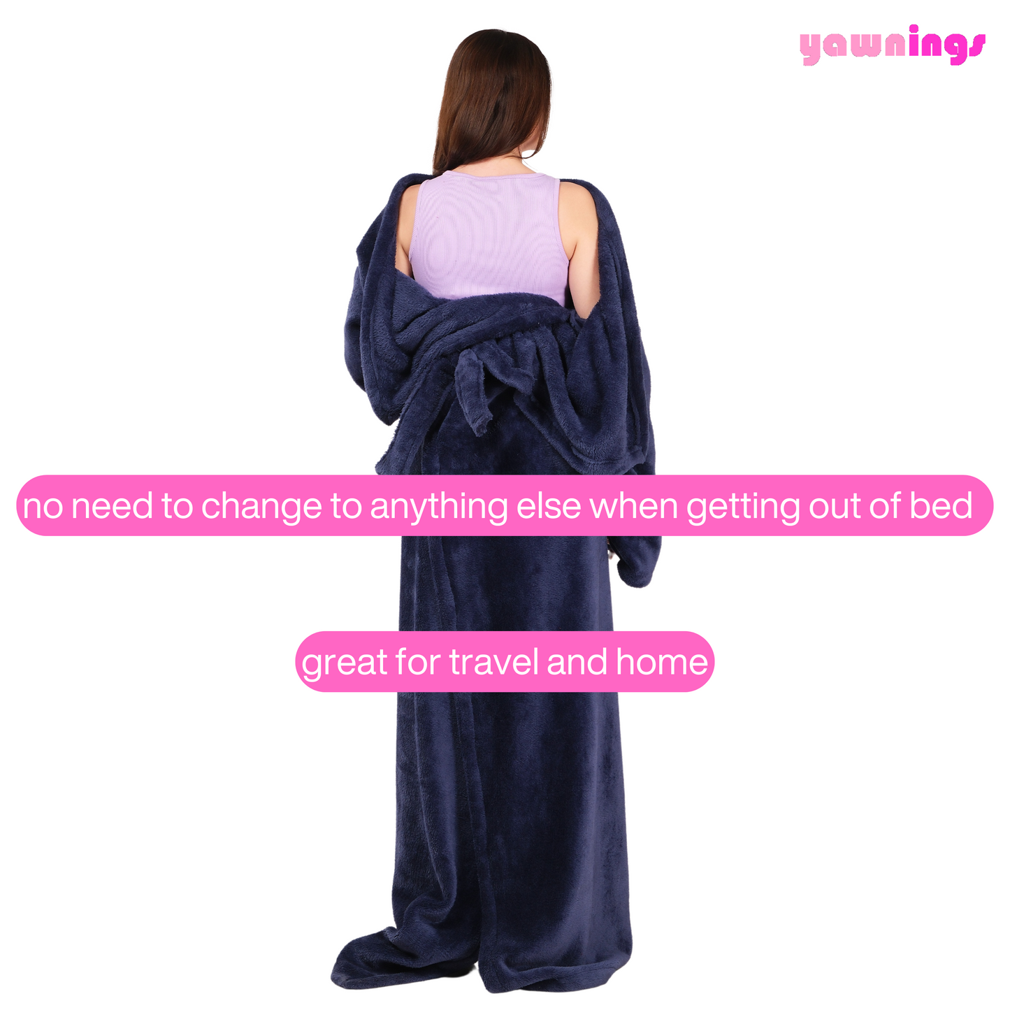 all weather wearable blanket navy blue