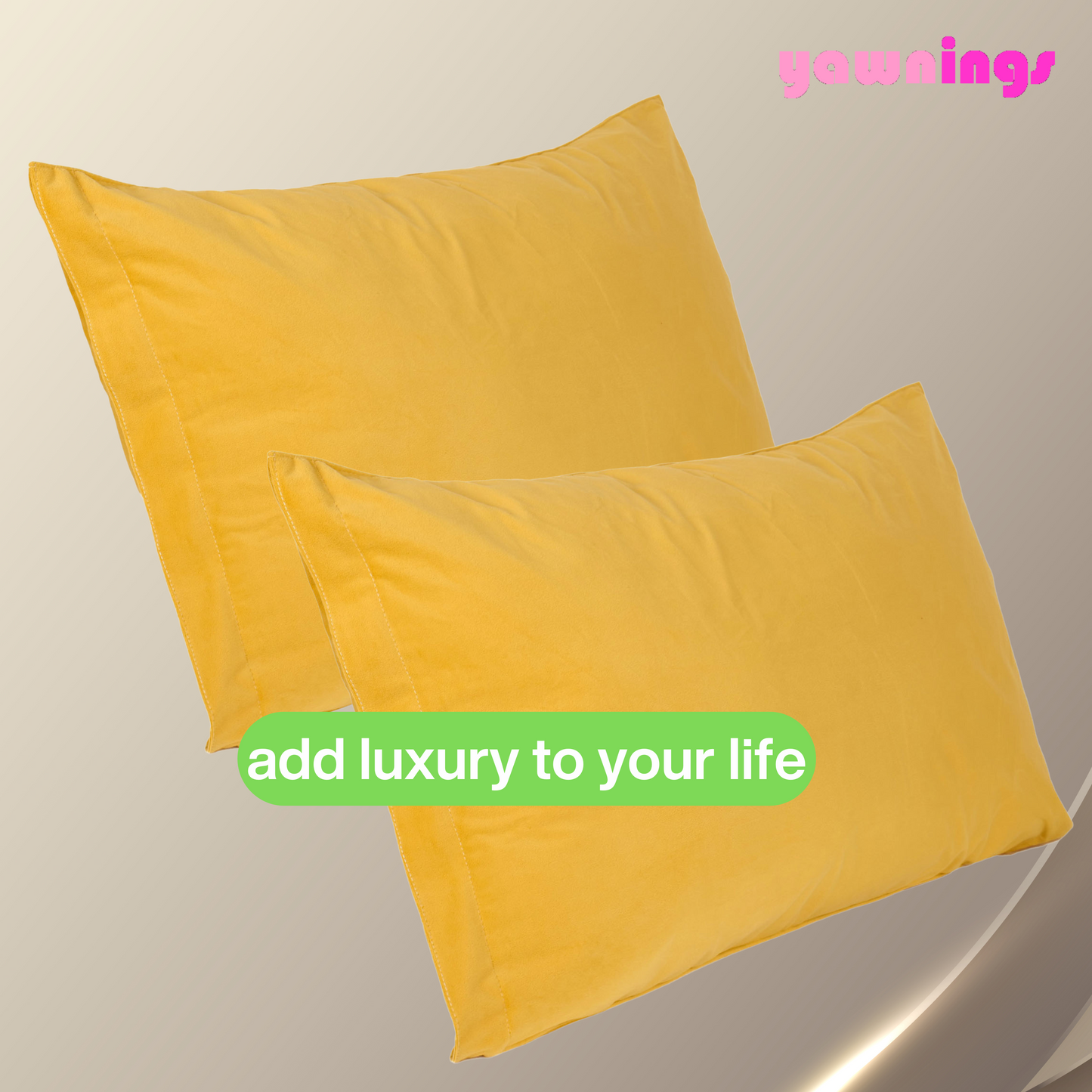 velvet soft yellow pillow covers set of 2