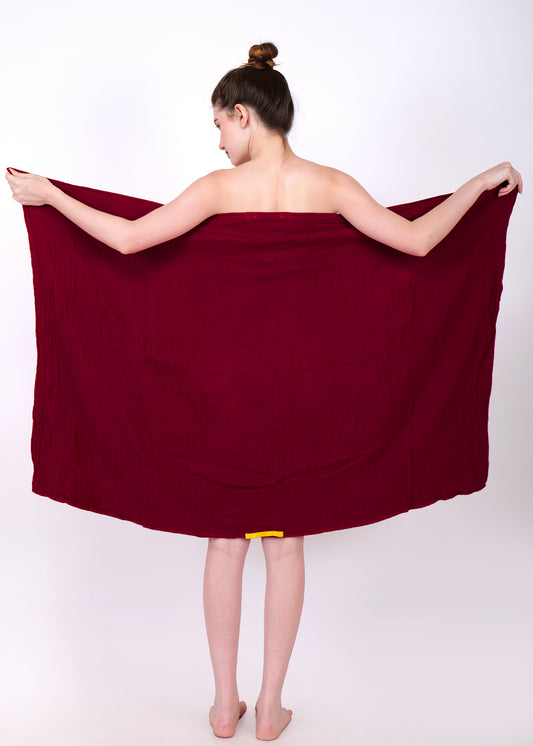 muslin bath towel maroon