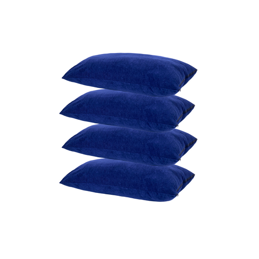 height adjustable waterproof pillows set of 4 navy blue