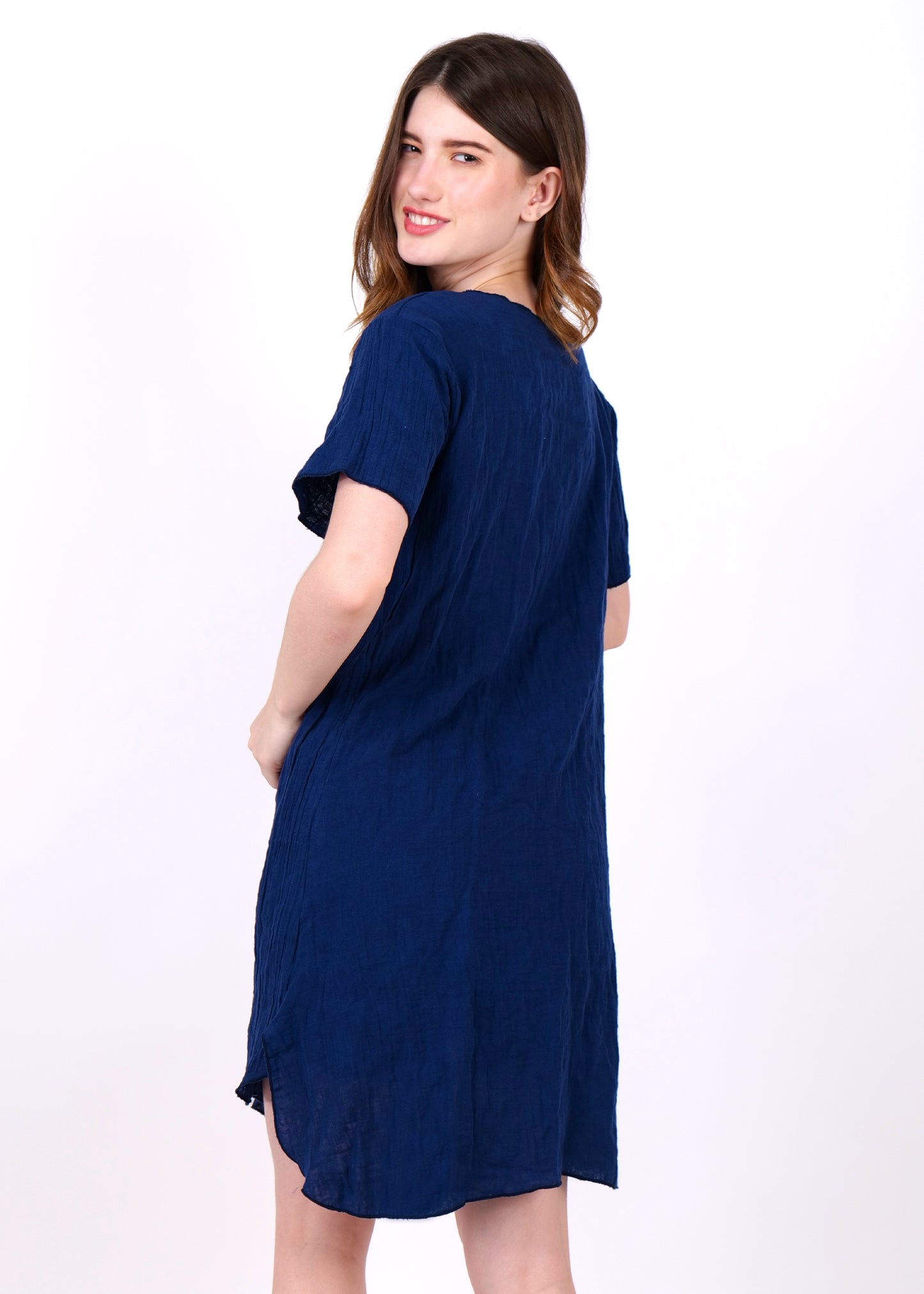 muslin knee length night suit single piece shirt